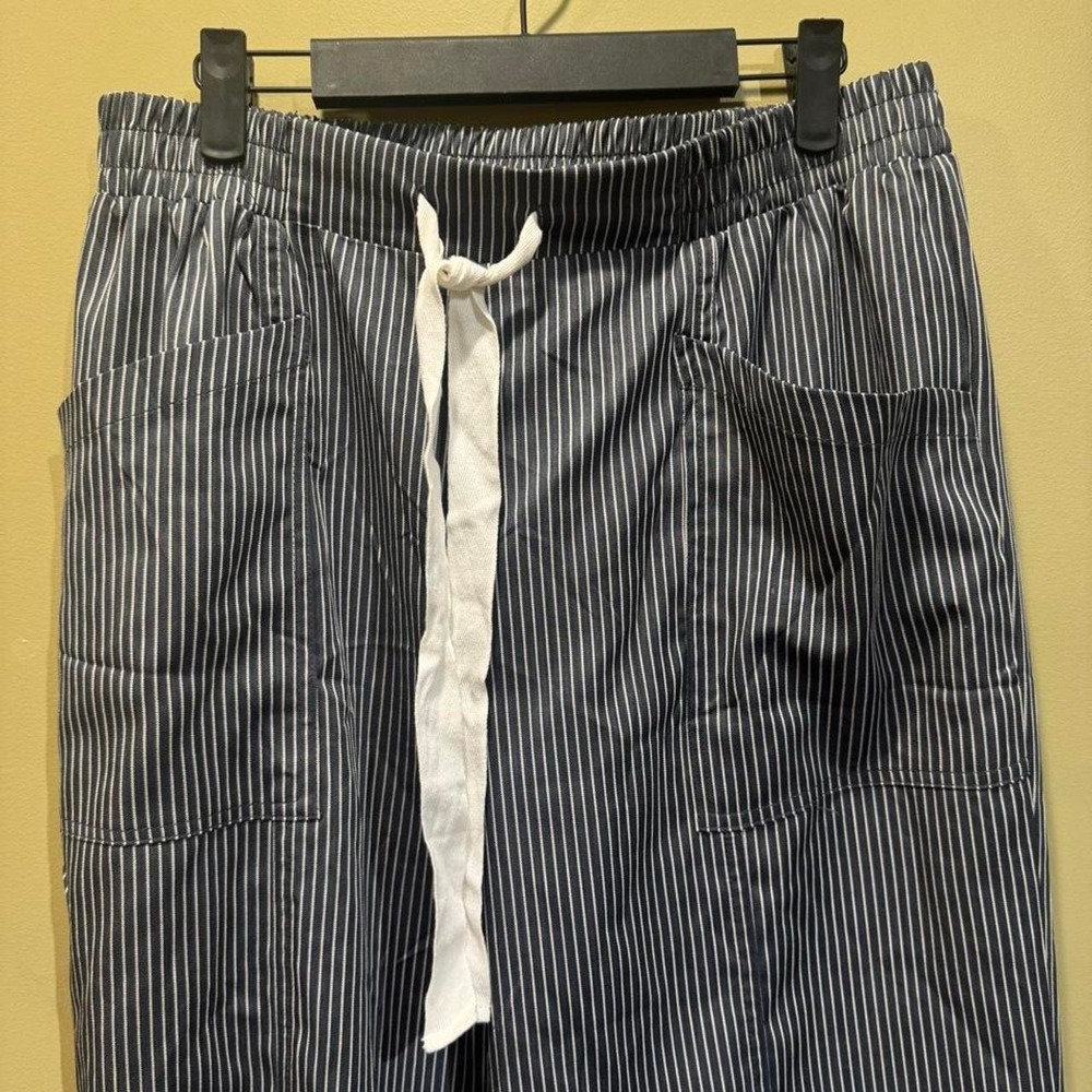 White and blue vertical pull on pants nautical striped pants - Picture 3 of 3